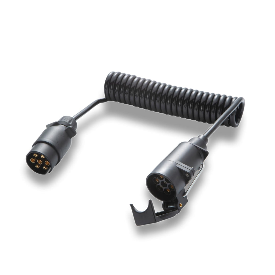 7 polig Anhänger Spiralkabel 3,0m, 7 polig Stecker - 7 polig Steckdose ISO 1724-12V, Anhänger Verlän