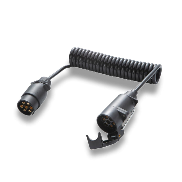 7 polig Anhänger Spiralkabel 3,0m, 7 polig Stecker - 7 polig Steckdose ISO 1724-12V, Anhänger Verlän