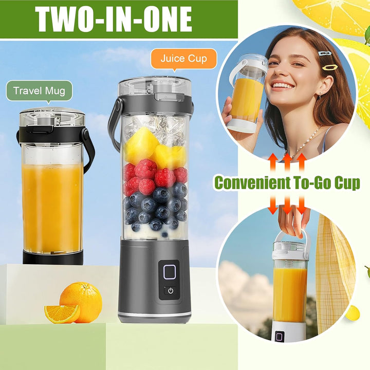 Tragbarer Mixer to go &amp; Smoothie Maker,600ml Mini Standmixer mit 12 Klingen,BPA-freier Becher mit Au
