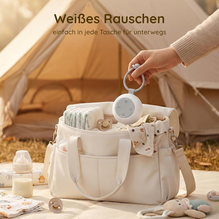 White Noise Machine Baby mit Nachtlicht &amp; Tragbar, Weisses Rauschen Baby Grau, Grau