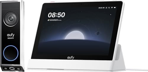 eufy Security Video türklingel E340 &amp; Smart Display, 2K Full HD Farb-Nachtsicht, Kabel- oder Akkubet