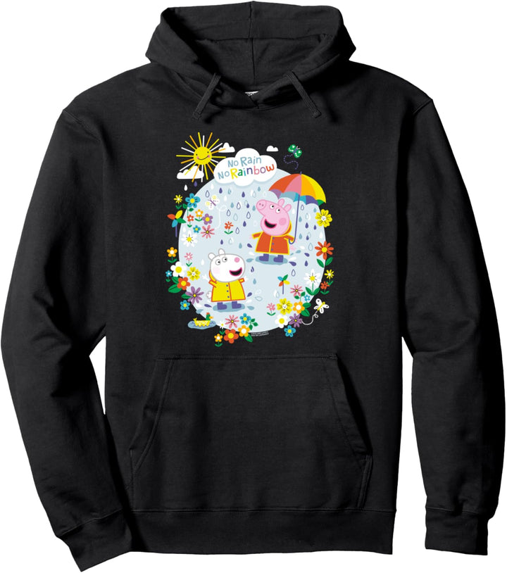 Peppa Wutz And Suzy Sheep No Rain, No Rainbow Pullover Hoodie