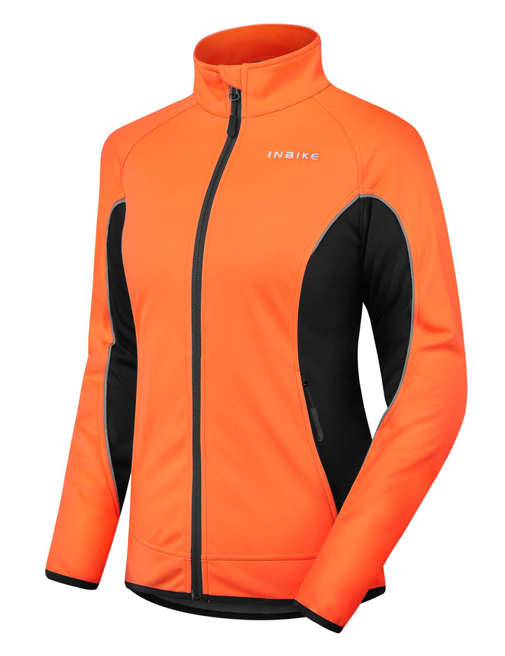 INBIKE Fahrradjacke Damen Winter Thermo Reflektierend Wasserabweisend Winddicht Atmungsaktiv Radjack
