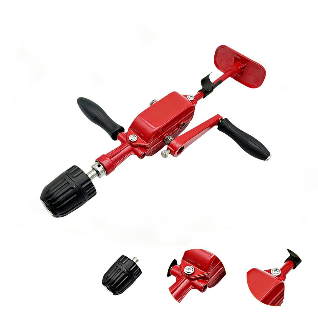 Doppelzahnrad-Handbohrer, Handbohrer, Spannfutter 0,8–10 mm, geeignet für Holz, Kunststoff und weich
