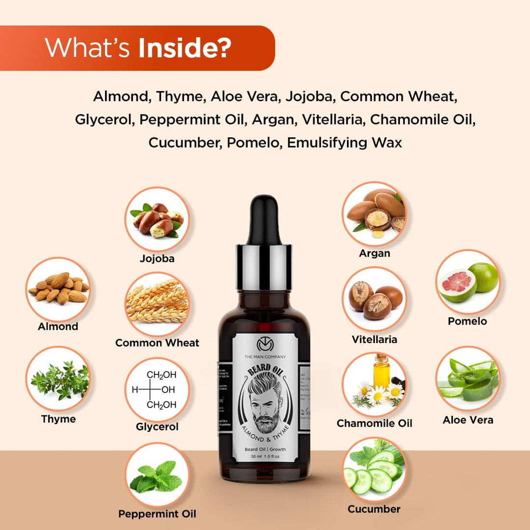 THE MAN COMPANY Bartöl für Herren, Bio Vegan (30 ml) – Bartpflege für Weichen Bart – Mit Natürlichem