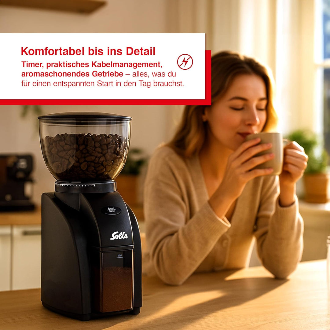 Solis Scala Zero Static Kaffeemühle, Schwarz