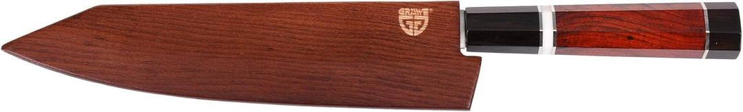 GRÄWE Damastmesser Signature, Grosses Messer aus Damaststahl, Super Scharf, Damaszener Santokumesser