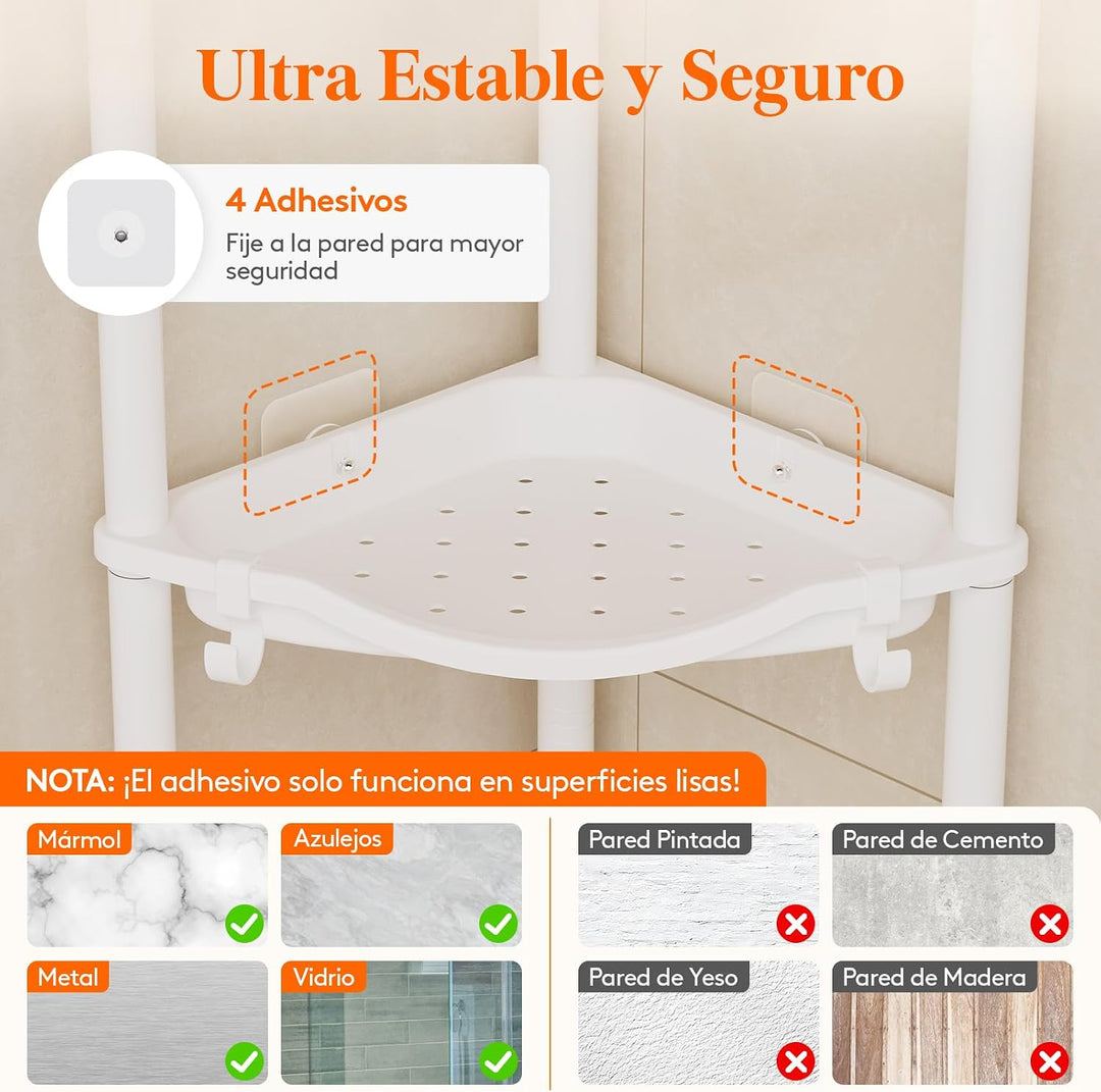 Lifewit 4 Ablagen Duschablage Stehend, Plastik Ecke Duschregal, Ablage Dusche Dusch Organizer für Ba