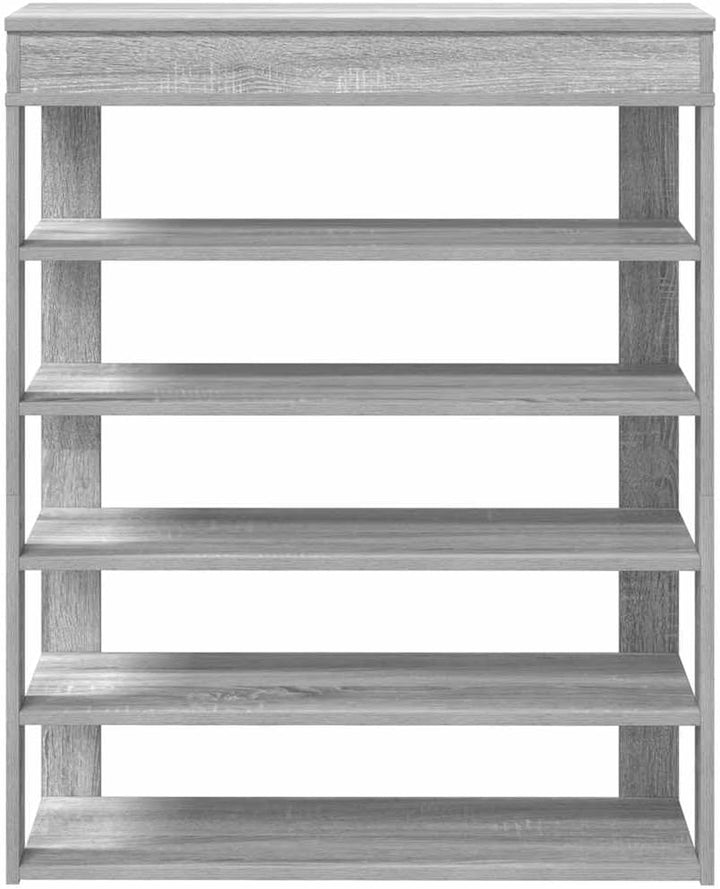 Schuhregal Grau Sonoma 80x30x98 cm Holzwerkstoff platzsparend schmal Organizer für Flur Eingangsbere