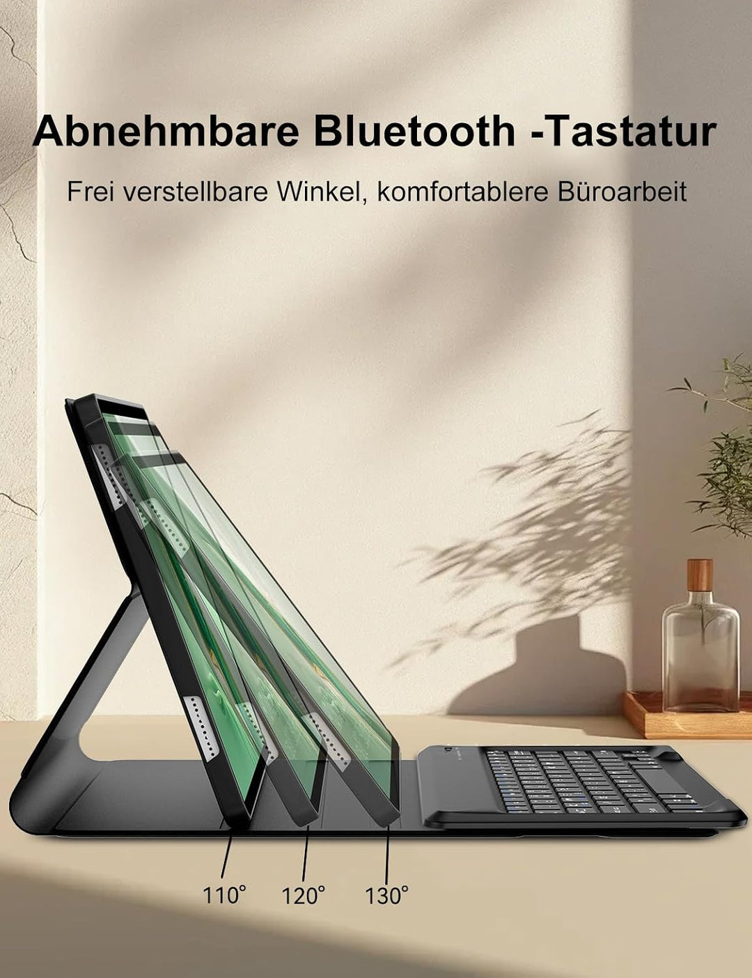 FOGARI Hülle mit Tastatur für Honor Magic Pad 2 Tablet 12,3 Zoll Schwarzer Honor MagicPad 2 12.3" 20