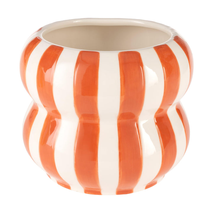 EGLO LIVING Blumen Übertopf Jinjiti, Ø 17 cm Blumentopf | aus Keramik mit Streifen, Topf für Kräufer