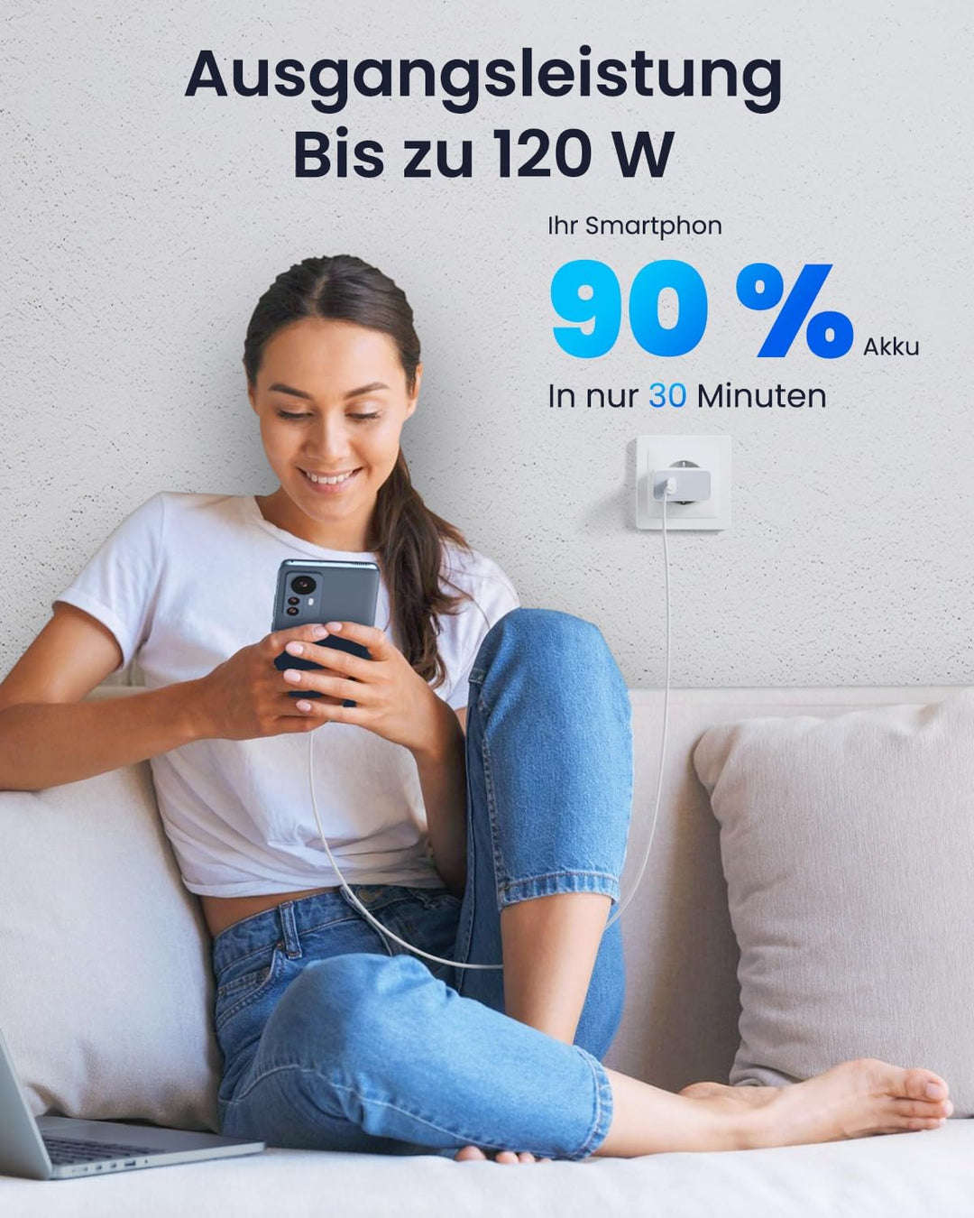 120W USB Netzteil Ladekabel Kompatibel für Xiaomi mit 1M USB C Kabel