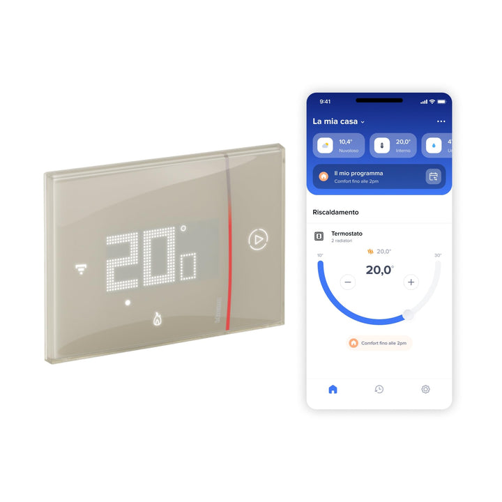 BTicino SXM8002 – Smarther2 WLAN-Thermostat mit Netatmo, Unterputz-Thermostat, programmierbar, EIN/A