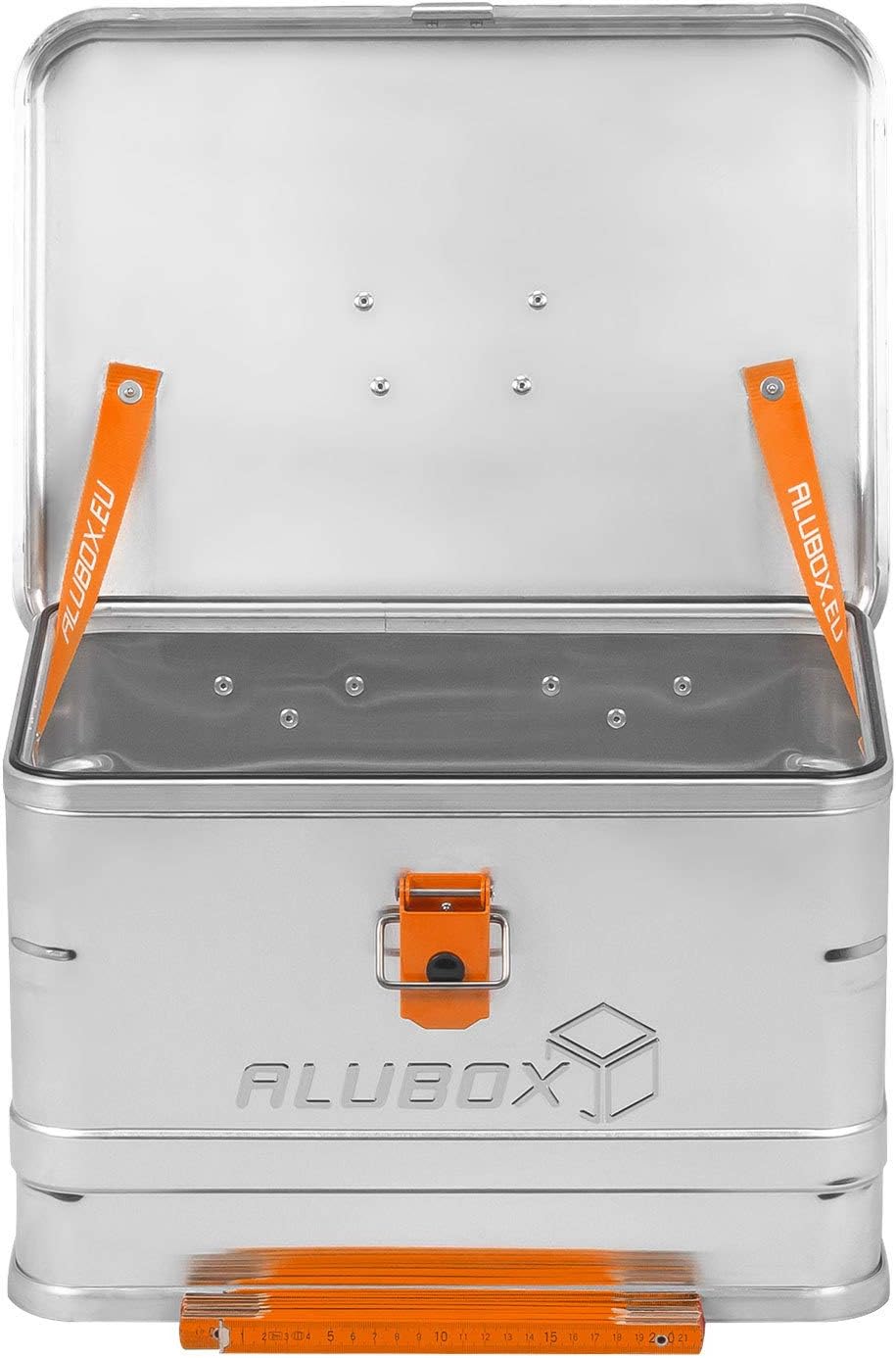 Alubox® Aluminiumbox 29 Liter Alukiste mit Deckel, extra stabiles 1 mm Aluminiumblech, Aussenmasse (