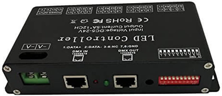 12 Kanal DMX Decoder,DMX512 Decoder RGB LED Controller 60A PWM DMX512 Dimmertreiber für RGB LED Stre