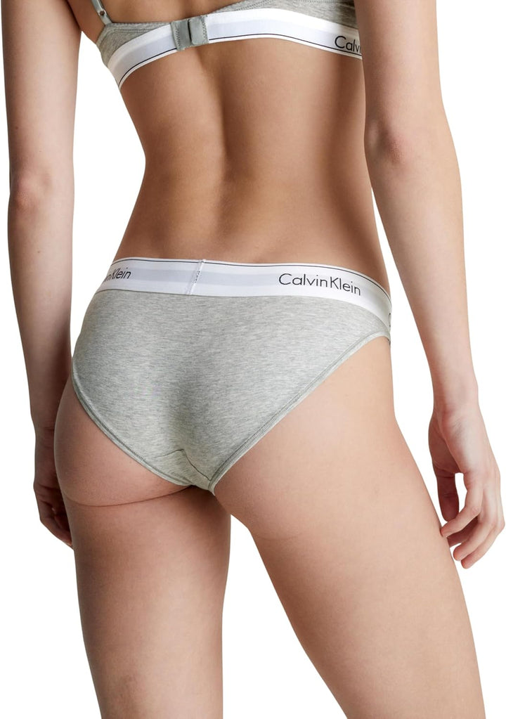 Calvin Klein Damen Slip Bikini Form Baumwolle mit Stretch S Grau (Grey Heather), S Grau (Grey Heathe
