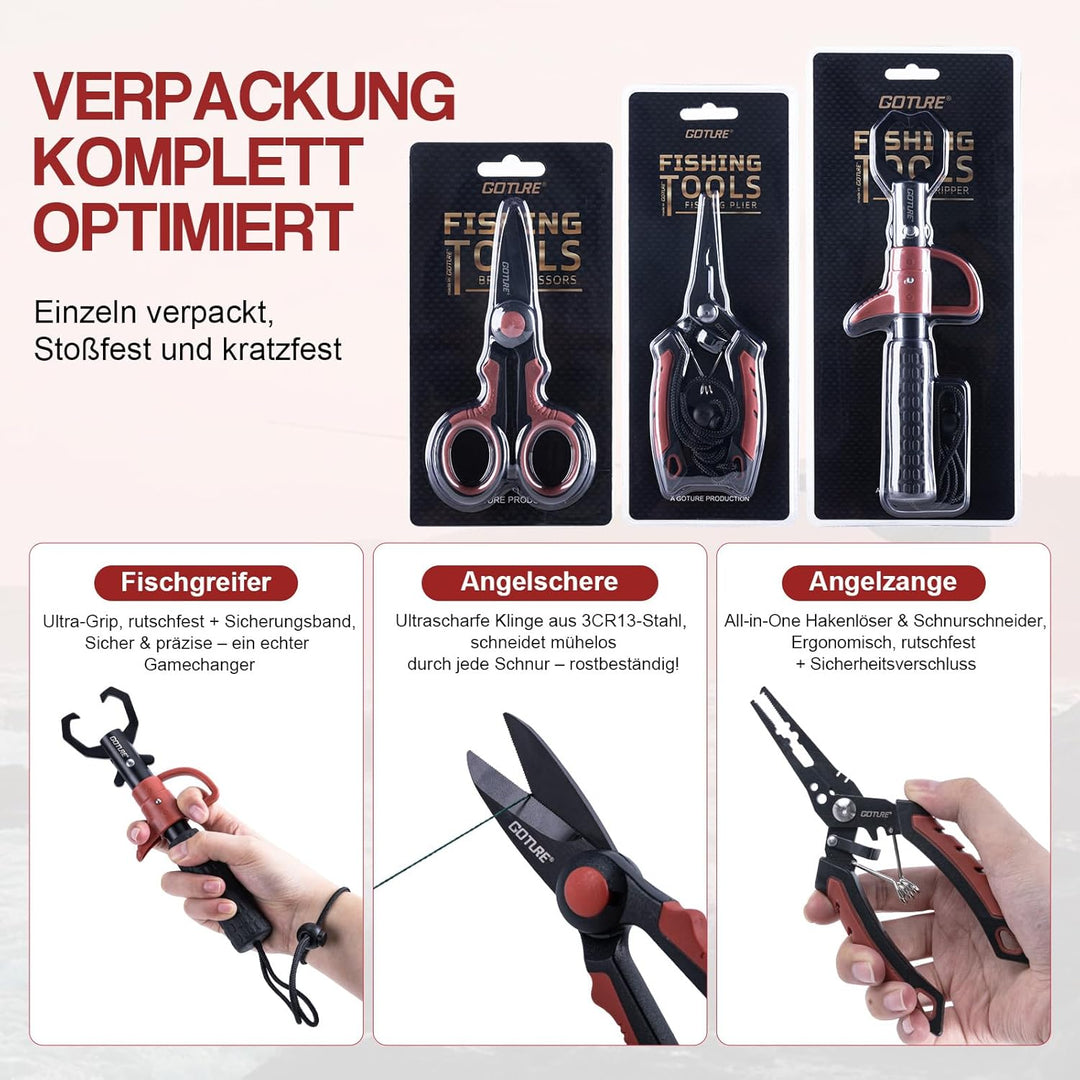 Goture Angelset mit 2 Teleskop-Angelruten,1,8m/2,1m/2,4m/2,7m I Angelrute Set Komplett 2 5.2:1 Spinn