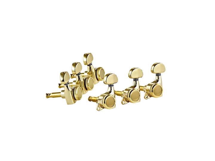 ORTEGA Locking Gitarrenmechaniken-Set, 3+3, gold (OTMLOCK33-GO)