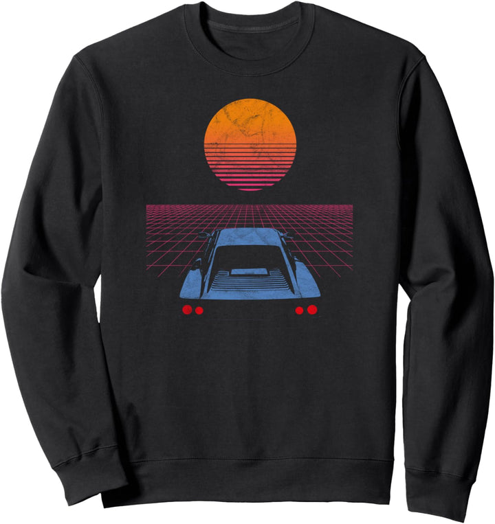 Synthwave Retrowave Aesthetic Vintage Drive Laser 80s 90s Sweatshirt
