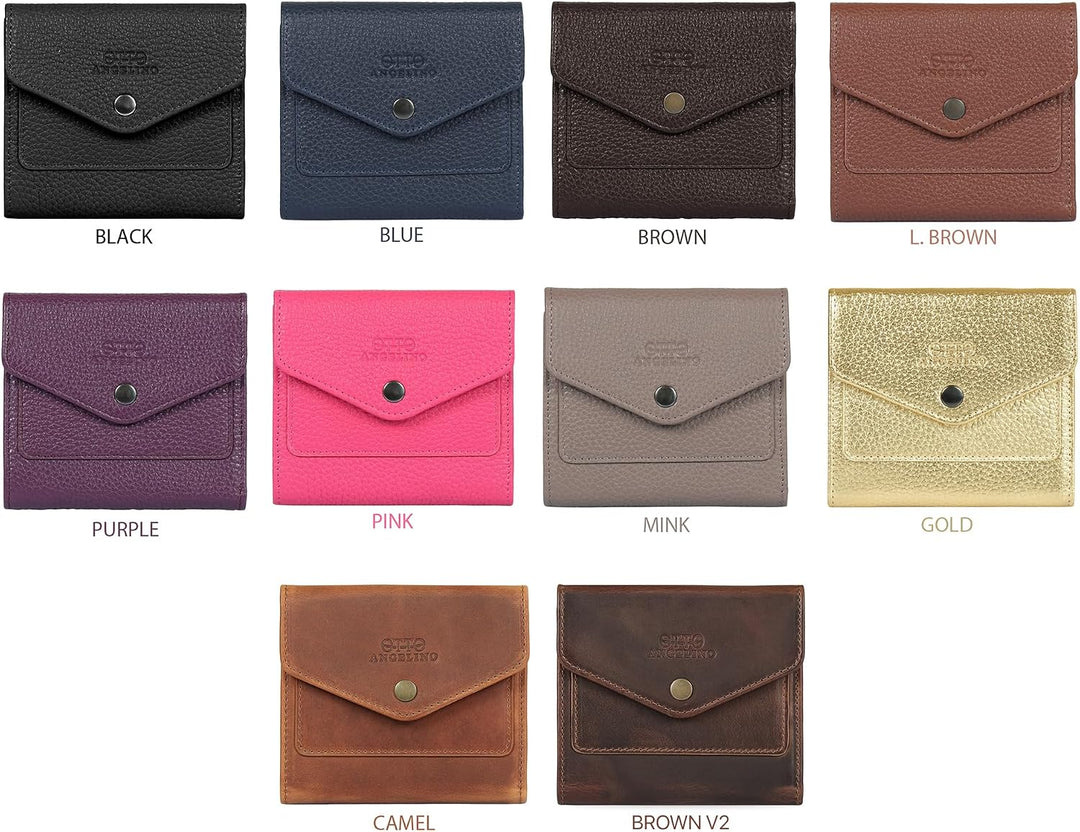 Otto Angelino Genuine Leather Envelope Style Wallet Braun V2, Braun V2