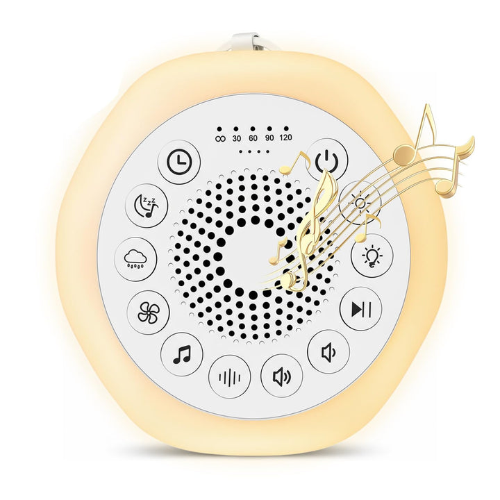 White Noise Machine für Babys, Geräuschmaschine mit 27 Beruhigenden Geräuschen, Nachtlicht und Timer