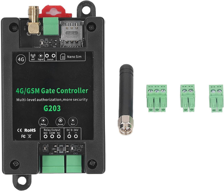 GSM-Toröffner, G203 GSM-Toröffner mit 3G 4G Garagentor-Zugangs-Fernsteuerung, DC9-36V, Unterstützung