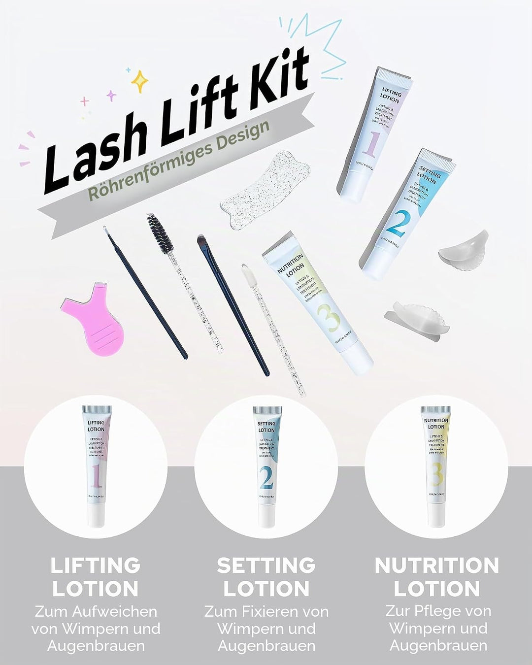 Libeauty Wimpernlifting Set &amp; Brow Lifting Kit, Wimpern Lifting Kit mit Tube Design, Einfache Anwend
