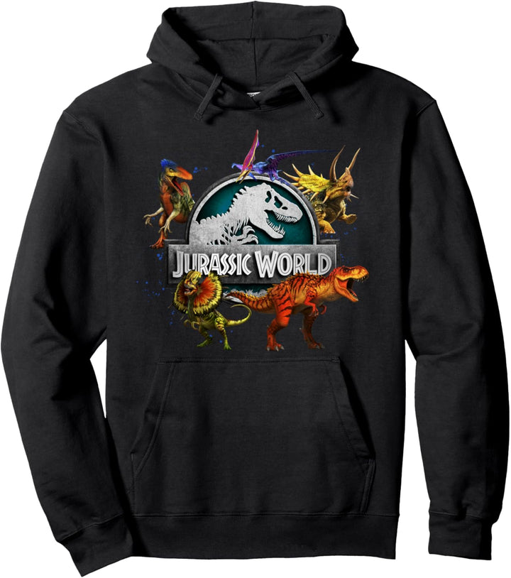 Jurassic World Dinosaurs Around Logo Pullover Hoodie