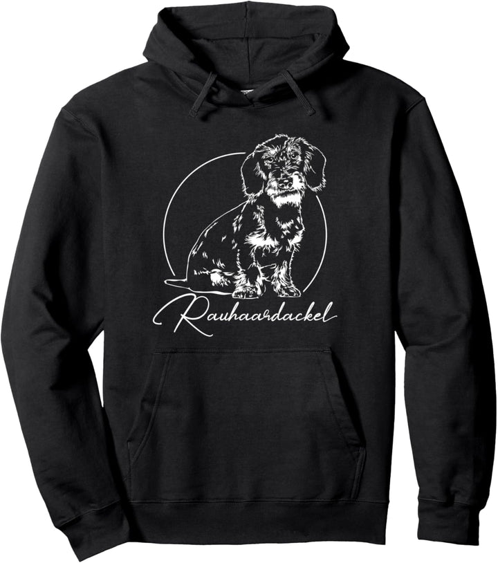 Rauhaardackel Hund Hunde Portrait Jagdhunde Hundeportrait Pullover Hoodie