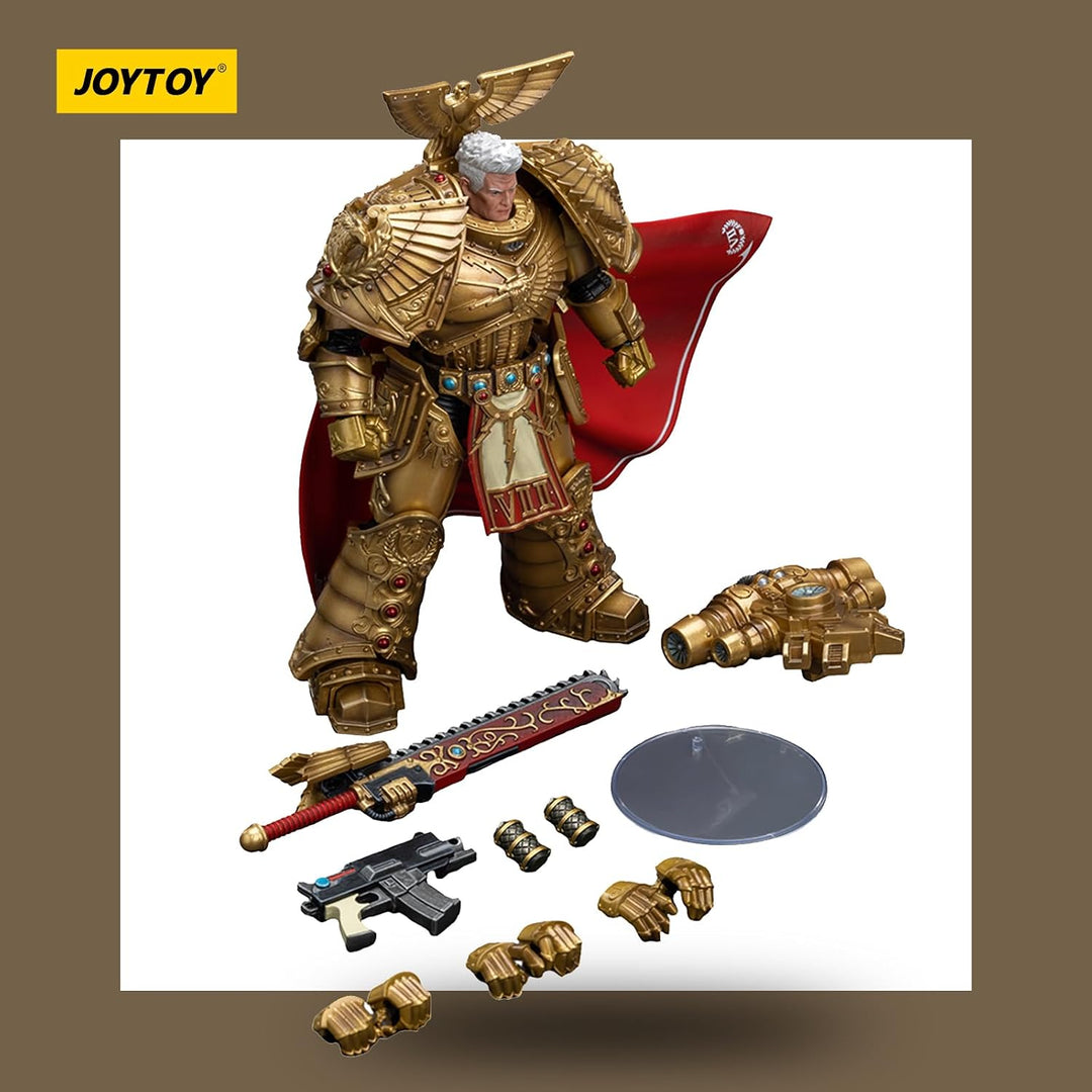 JOYTOY Warhammer 40k Imperial Fists Rogal Dorn, Primarch of The Vllth Legion 1/18 Action Figur，Kombi