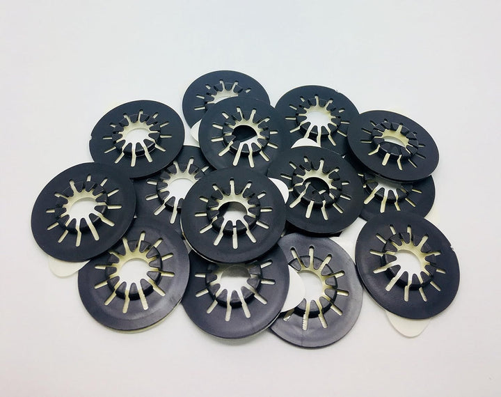 50 x schwarze selbstklebende CD-/DVD-Hubs (Rosetten) – von Dragon Trading