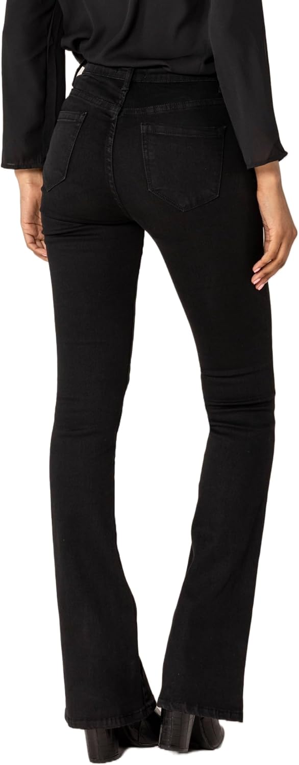 Nina Carter P212 Damen Tall Bootcut Jeans High Waist Schlaghosen Stretchjeans Jeanshosen Used-Look L