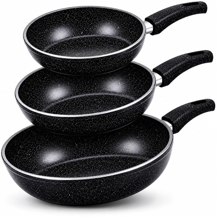 Pfannenset 3-teilig, Schwarz, 20/24/28 cm