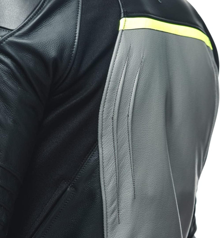 Dainese Racing 4 Motorrad Lederjacke 58 Grauschwarz, 58 Grauschwarz