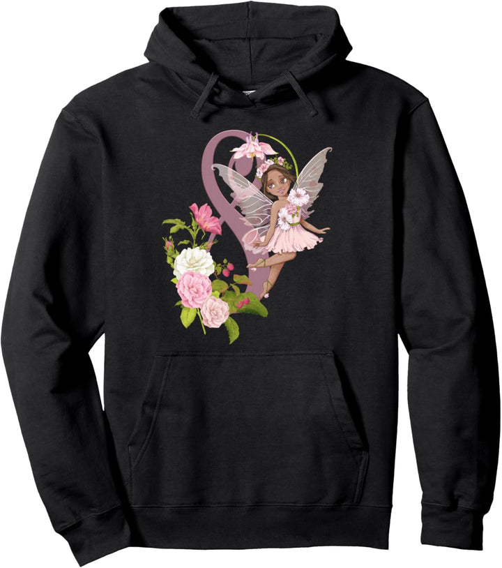8. Geburtstag Fee Schwarzes Mädchen Pfirsich Feenfeen Pullover Hoodie