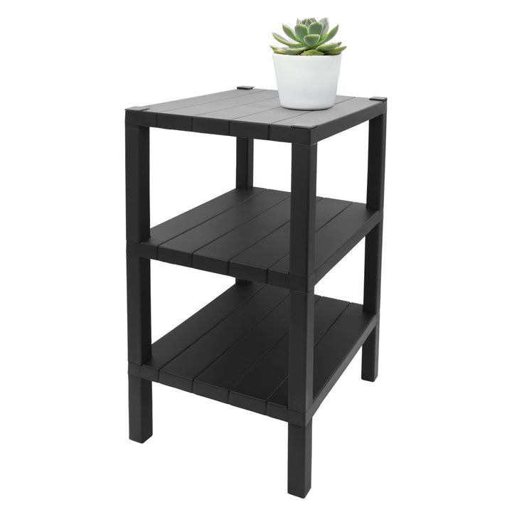 Kunststoff Beistelltisch Regal gross in anthrazit - 72 x 33 cm rechteckig / 3 Ebenen Anthrazit, rech