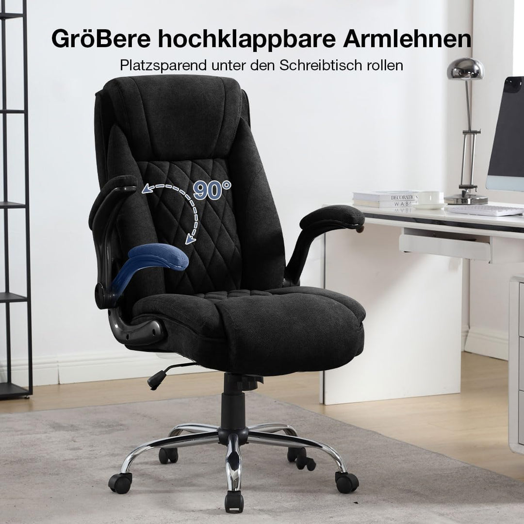 Bosmiller Ergonomischer Bürostuhl 180KG Verstellbare Schreibtischstuhl mit Hoher Rückenlehne und Bre
