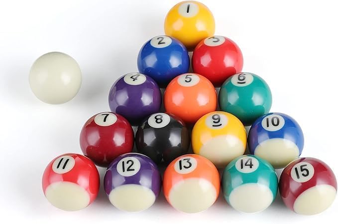 Billardkugeln Set 16 Stück 38 mm Mini Pool Ball Billard Set aus Kunstharz Mini Billardtisch Zubehör