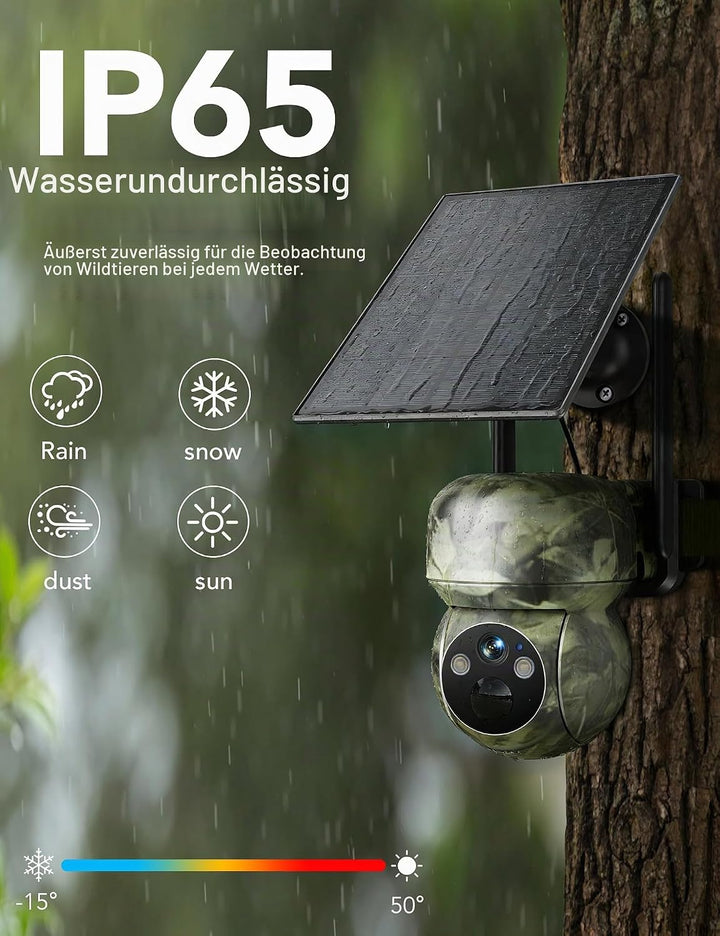 GNCC 4G LTE Wildkamera mit SIM Karte, 360° Überwachung, IP65 Wasserdicht