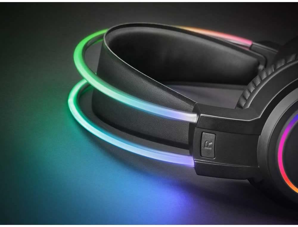 Mars Gaming MHRGB, Chroma RGB Flow Headset, Professionelles Mikrofon, Räumlicher Klang, Schwarz, MHR