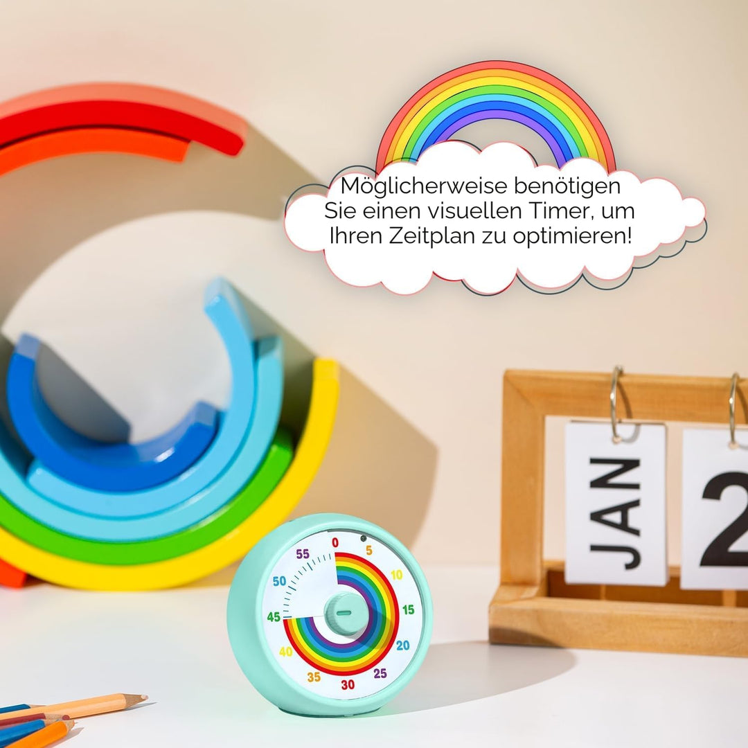Visueller Timer für Kinder, 60-Minuten Countdown für Klassenzimmer Büro Küche, Schreibtisch Timer Ki