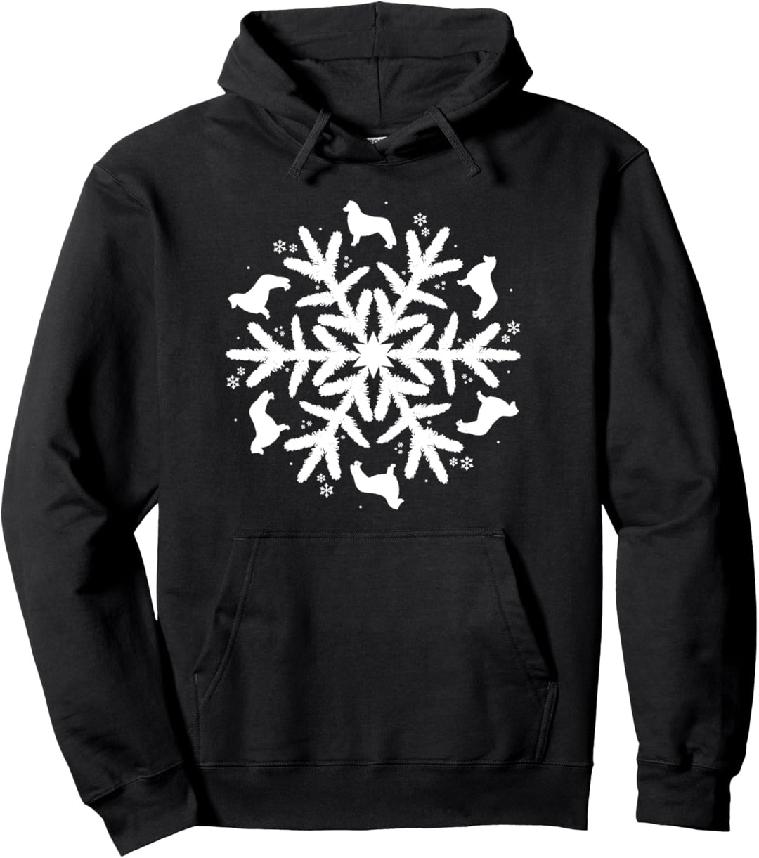 Weihnachten Border Collie Schneeflocke Border Collie Pullover Hoodie