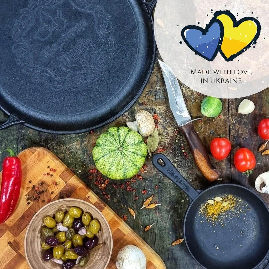 MAYSTERNYA Gusseisen Dutch Oven - Outdoor cooking - BBQ Bratpfanne Gusseisen - Schwarz (5 Liter), 5