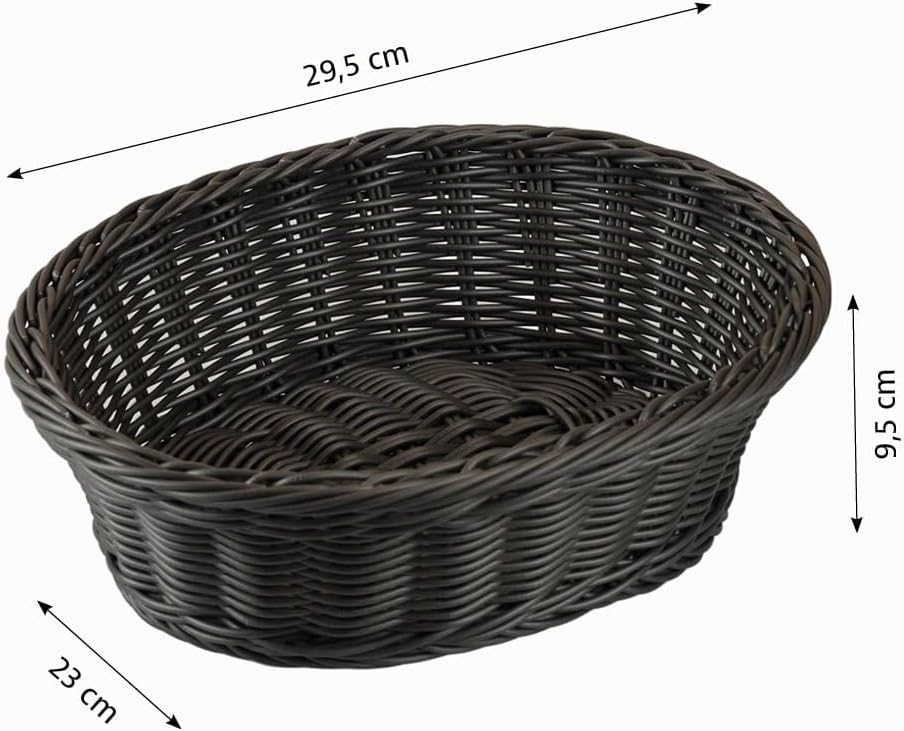KESPER | Brot- und Obstkorb, 5er Pack, Material: Voll-Kunststoffgeflecht, Masse: 29,5 x 23 x 9,5cm,
