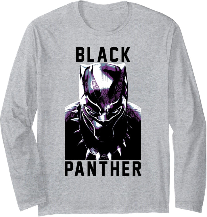 Marvel Black Panther Text Portrait Langarmshirt