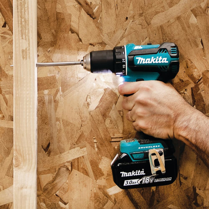 Makita DDF485RTJ Akku-Bohrschrauber 18, 0V, Blau/Silber Single