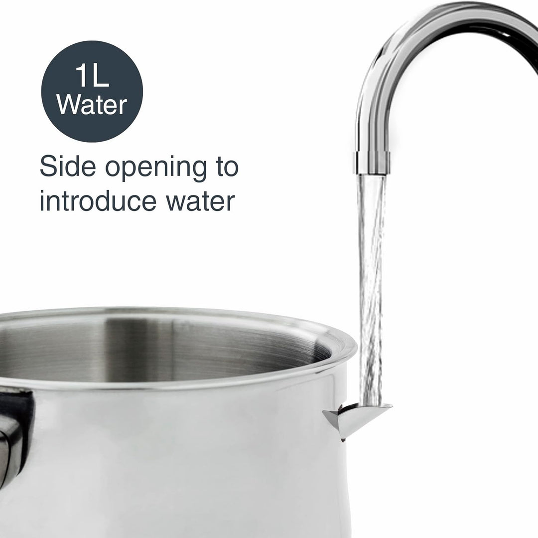 LACOR - 62600 - Wasserbadetopf, 18/10 Edelstahleimer, hitzebeständiger Griff, seitliche Öffnung für