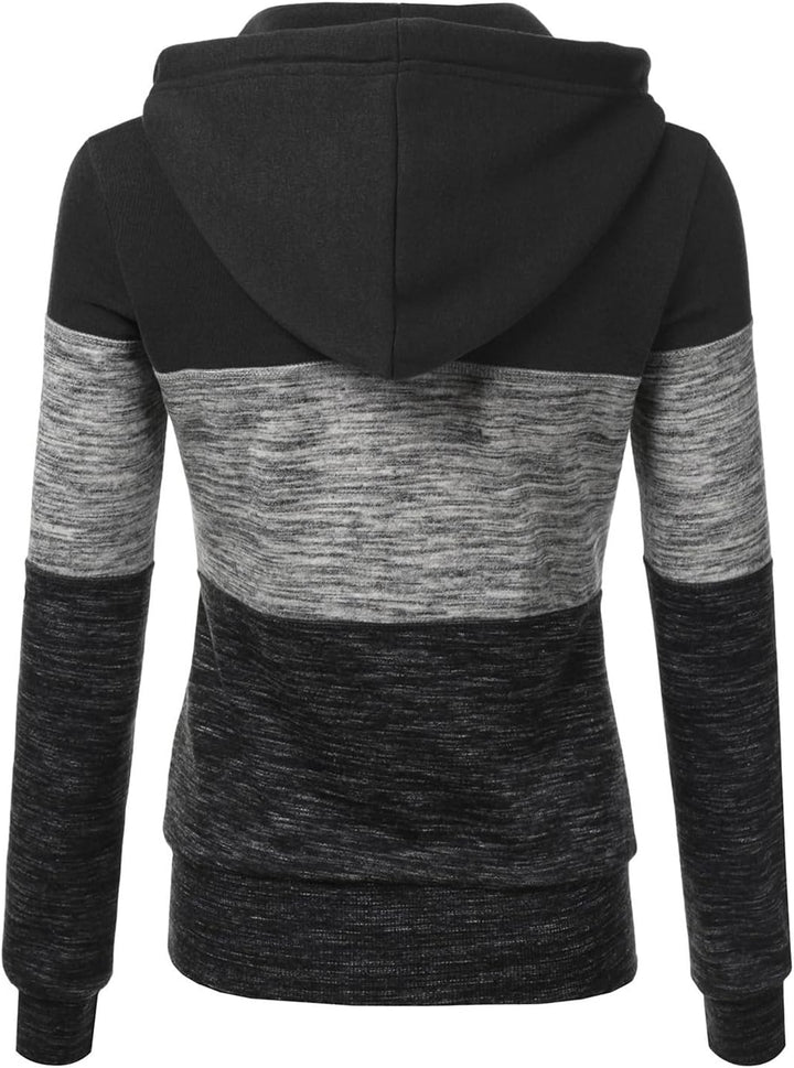 LIAMERHE Damen Kapuzenpullover Basic Damen Hoodie mit Reissverschluss Kapuzenpulli Langarm Kapuze He