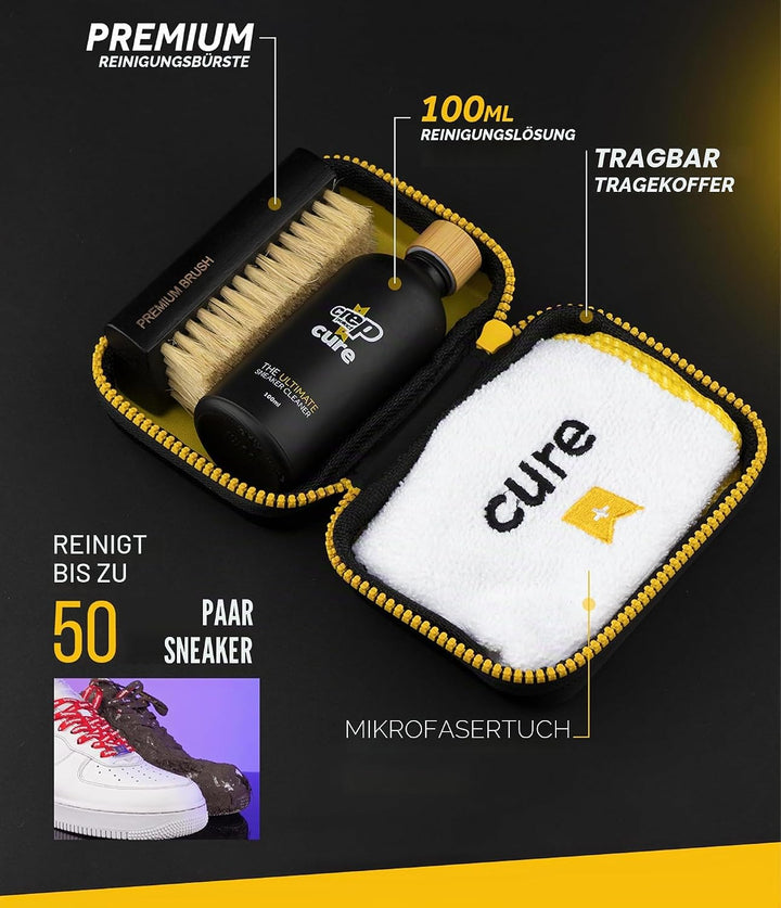 Crep Protect Shoe Cleaner - Sneaker Cleaning Kit With Solution, Shoe Brush &amp; Microfiber Cloth for Sn