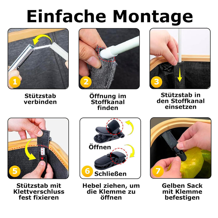 Gelber Sack Ständer Stabil mit Deckel – Müllsackständer &amp; Müllständer 70-120L, Gelber Sack Halter, M